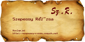 Szepessy Rózsa névjegykártya