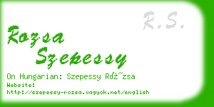 rozsa szepessy business card